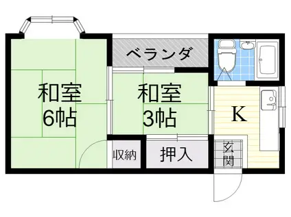 TKコーポ(2K/4階)の間取り写真