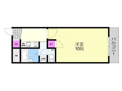 ハイツUEFUNE(1K/3階)の間取り写真