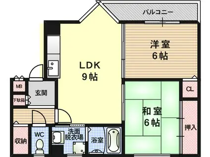 レーベンハイム(2LDK/5階)の間取り写真