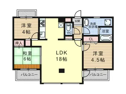 スプルースケイツ(3LDK/4階)の間取り写真