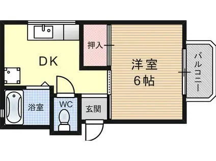 ミスターマンション(1DK/2階)の間取り写真