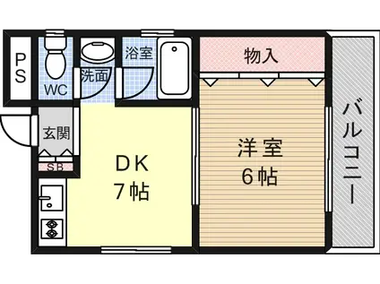 関川ハイツ(1DK/3階)の間取り写真