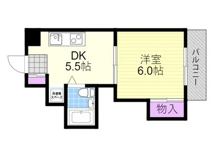 サンハイツ塚本(1DK/4階)の間取り写真