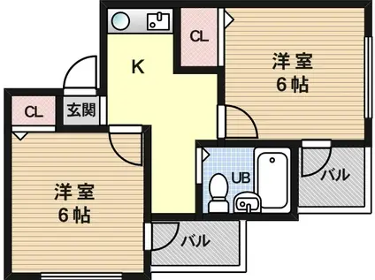 アイビ-ハイム加島(2K/4階)の間取り写真