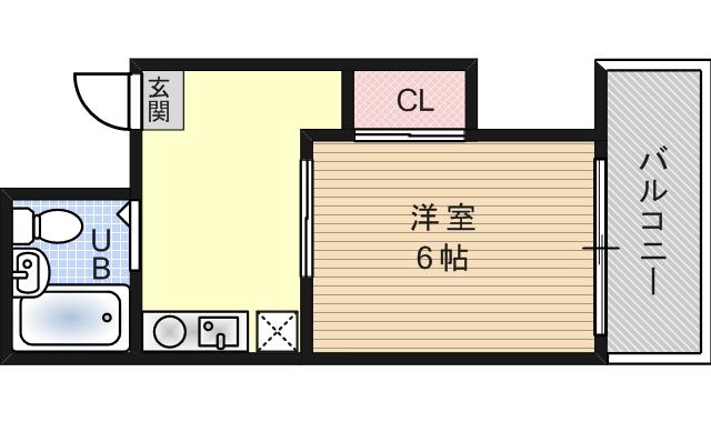 ルミエール林(1K/3階)の間取り写真