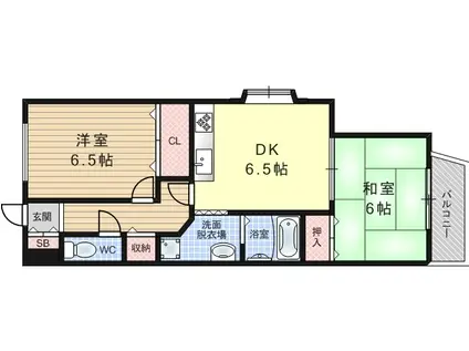 ミヤコハイツⅡ(2DK/4階)の間取り写真
