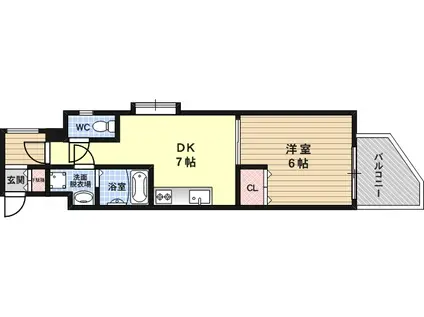 GRAMERCY JUSO-HIGASHI 1ST(1DK/4階)の間取り写真