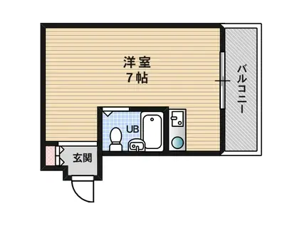阪神本線 千船駅 徒歩5分 5階建 築32年(ワンルーム/3階)の間取り写真