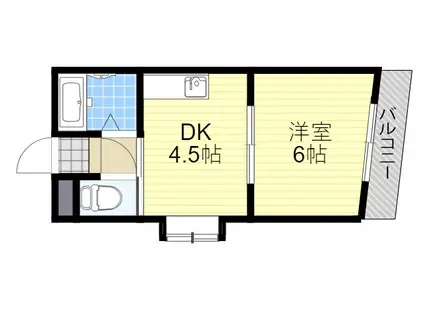 リオラ塚本2(1DK/5階)の間取り写真
