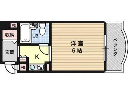 エステハイツ塚本(1K/1階)の間取り写真