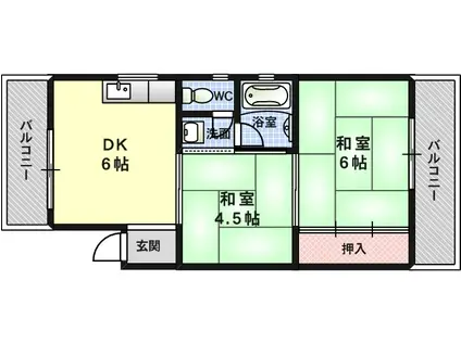 新津島マンション(2DK/3階)の間取り写真