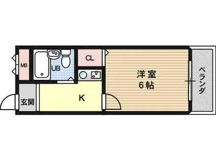 大和田マンション(1K/4階)の間取り写真