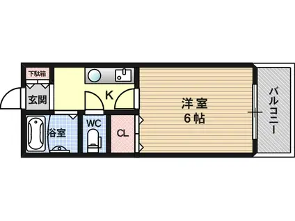 ハイツ知名(1K/1階)の間取り写真