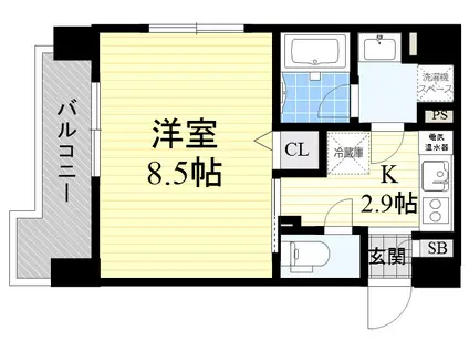 エナブル塚本Ⅱ(1K/6階)の間取り写真