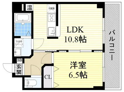 エナブル塚本Ⅱ(1LDK/2階)の間取り写真