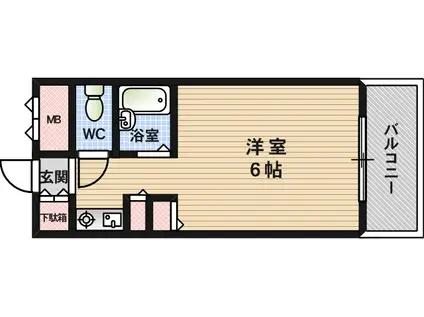 ロマネスク姫島(ワンルーム/2階)の間取り写真