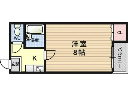 クレセント塚本(1K/2階)の間取り写真