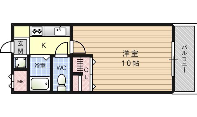 菅マンション(1K/2階)の間取り写真