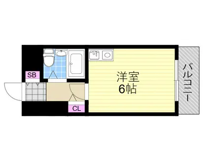 シャルムメゾン野里(ワンルーム/3階)の間取り写真