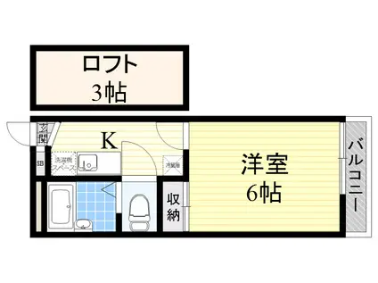 デイルーチェ三津屋(1K/3階)の間取り写真