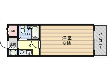メイウール姫里(1K/4階)の間取り写真