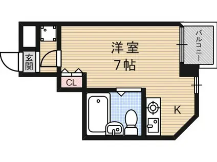 アミューゼ21(ワンルーム/7階)の間取り写真