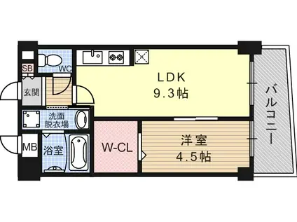 エビデンス三津屋(1LDK/5階)の間取り写真