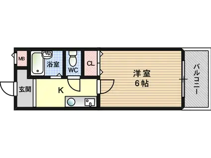 コート姫島(1K/4階)の間取り写真