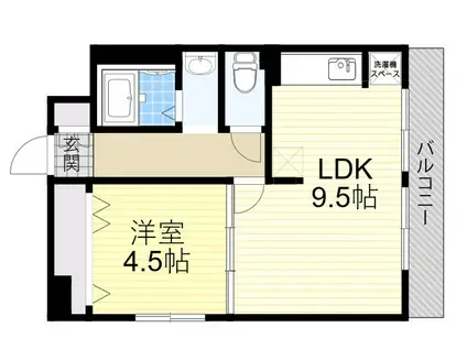 日生ロイヤルマンション十三(1LDK/2階)の間取り写真