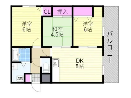 シティライフ21加島(3DK/1階)の間取り写真