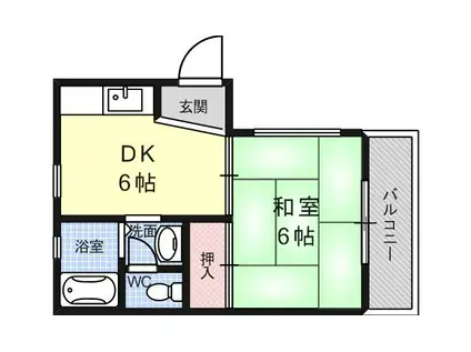 川畑マンション(1DK/4階)の間取り写真