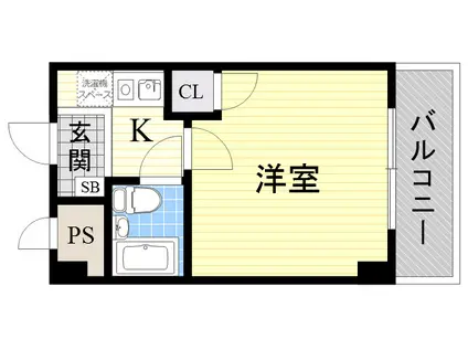 リーガル塚本Ⅲ(1K/4階)の間取り写真