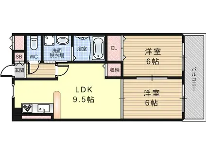 ミヤコーハイツ1(2LDK/2階)の間取り写真