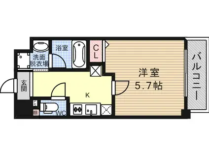 グレイスレジデンス大阪ウエスト(1K/9階)の間取り写真
