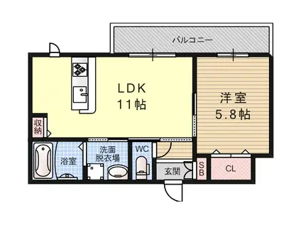 シャーメゾン ナツエクス(1LDK/1階)の間取り写真