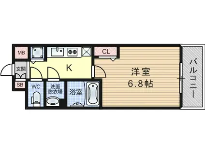 グランカリテ塚本(1K/4階)の間取り写真