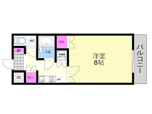 フローレンス三津屋(1K/2階)の間取り写真