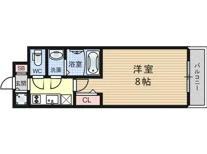 大阪ウエストレジデンス(1K/8階)の間取り写真