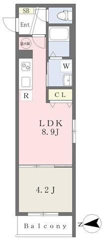 DOAHN 加島(1LDK/1階)の間取り写真