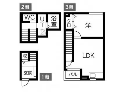 CASA塚本(1LDK/1階)の間取り写真