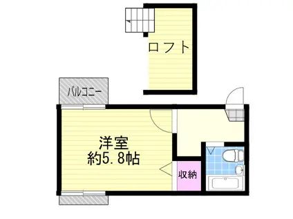 アイディール姫島(1K/2階)の間取り写真