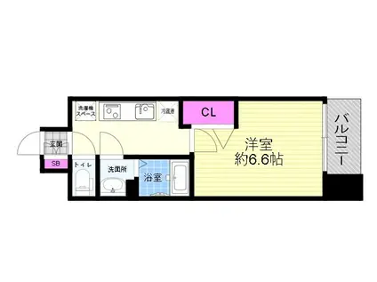 アドバンス大阪ヴェンティ(1K/14階)の間取り写真
