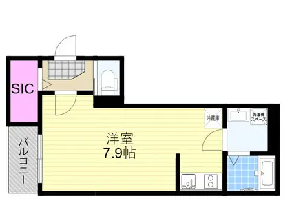 ハーモニーテラス歌島Ⅳ(ワンルーム/1階)の間取り写真