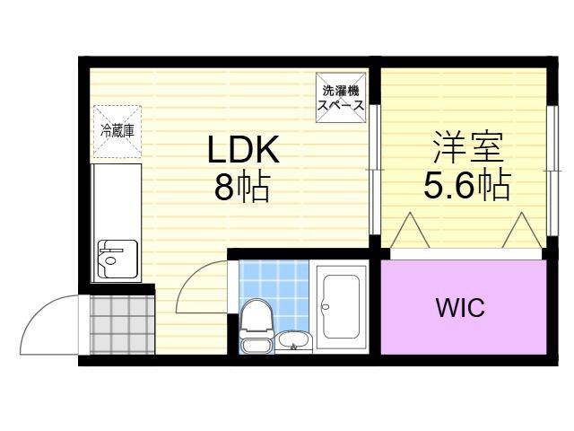 シャトー岡村 A棟(1LDK/1階)の間取り写真