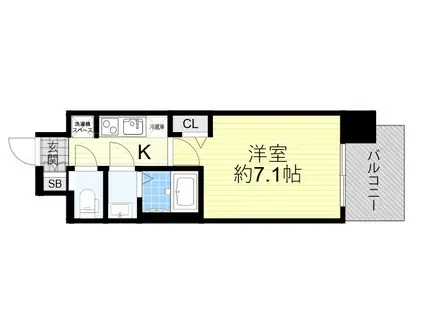 プレサンス OSAKA 姫里エンファシス(1K/7階)の間取り写真