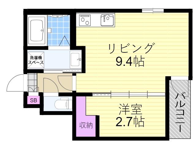 MOVE HIMEJIMA(1LDK/2階)の間取り写真