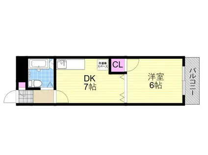 シャンボール天満(1DK/4階)の間取り写真