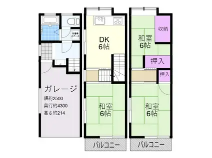 JR東西線 御幣島駅 徒歩8分 3階建 築42年(3DK)の間取り写真