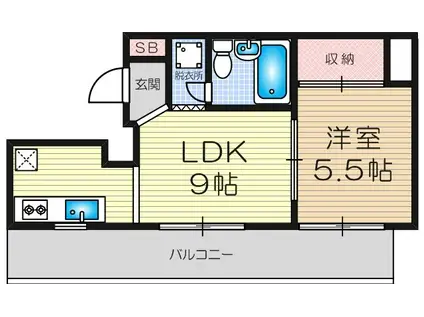 ネオハイツ新淀川(1LDK/10階)の間取り写真