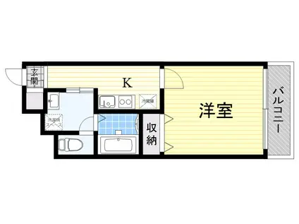 アンプルールフェールドミール(1K/1階)の間取り写真